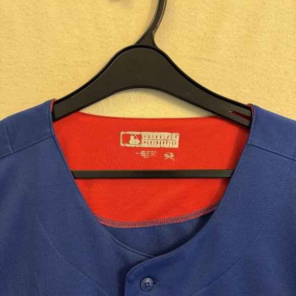 Chicago Cubs MLB Geniune Merchadise True Fan Series Blue Baseball Jersey Sz L - Picture 5 of 10